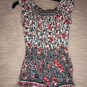 Floral off the shoulder romper